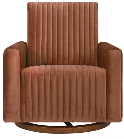 Poe Channeled Swivel Glider in Velvet