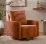 Poe Channeled Swivel Glider in Velvet