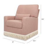 Crawford Pillowback Comfort Swivel Glider | Boucle with Tassel Fringe