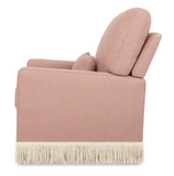 Crawford Pillowback Comfort Swivel Glider | Boucle with Tassel Fringe