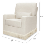 Crawford Pillowback Comfort Swivel Glider | Boucle with Tassel Fringe