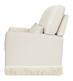 Crawford Pillowback Comfort Swivel Glider | Boucle with Tassel Fringe